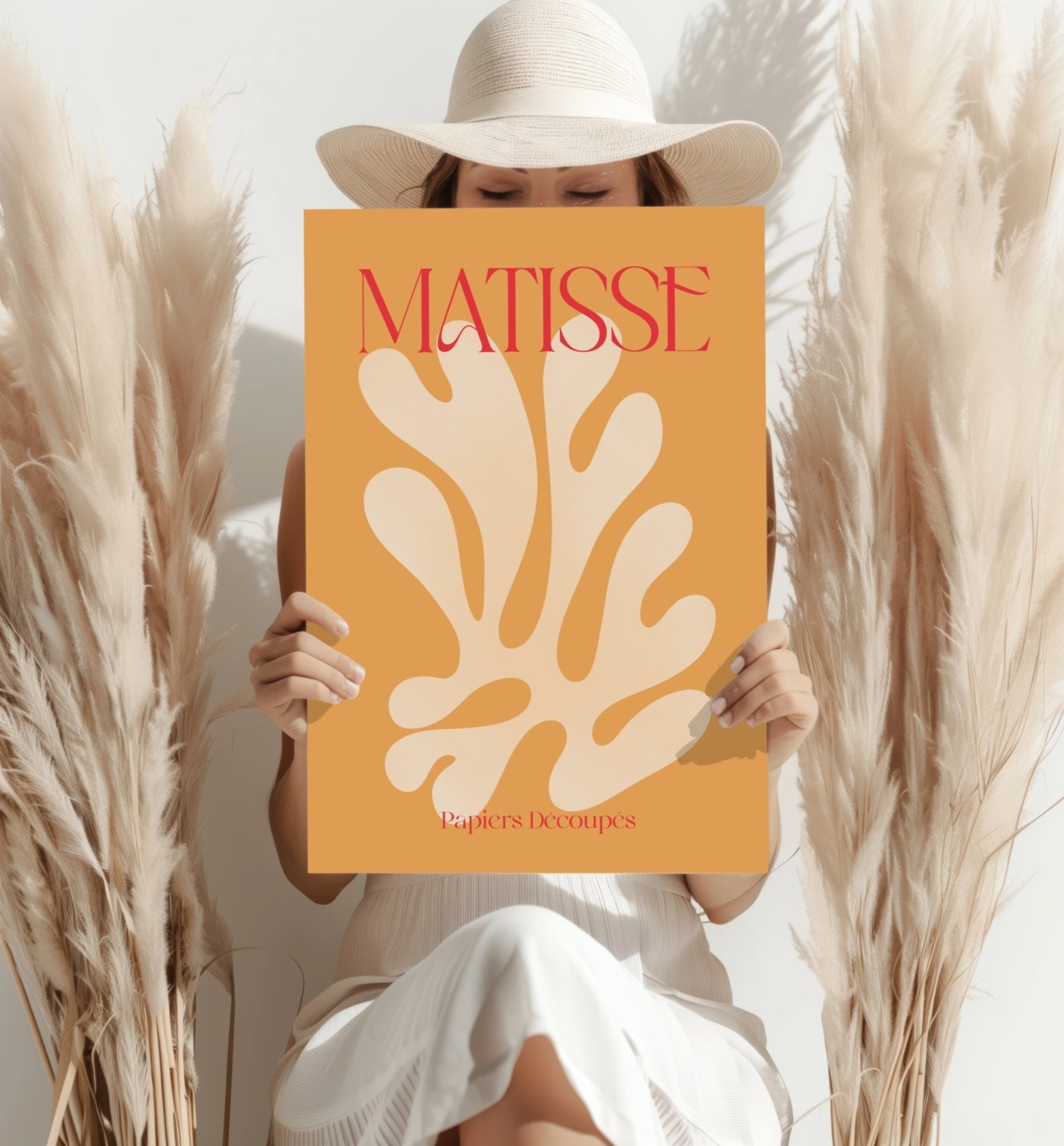 Matisse Orange Cut Paper Coral Leaf Shape Aluminum Print