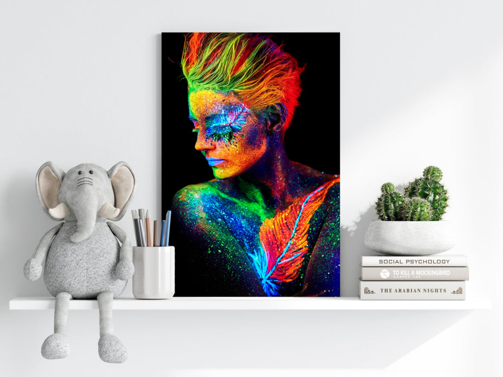 Neon UV Body Paint Aluminum Print