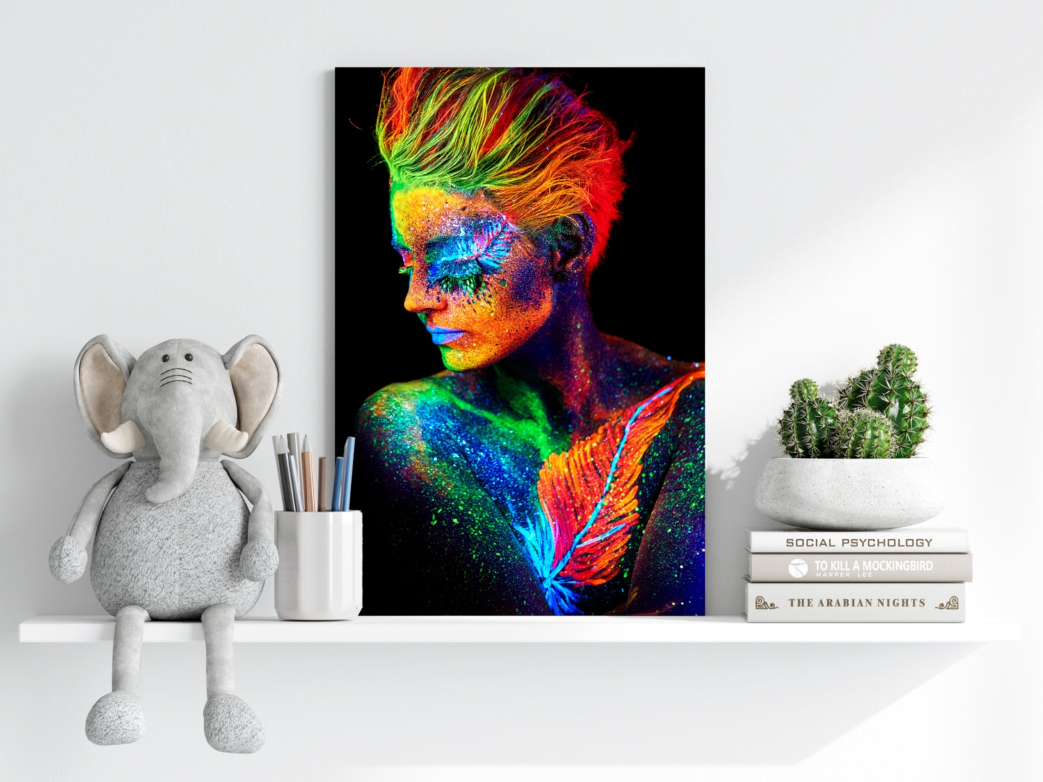 Neon UV Body Paint Aluminum Print