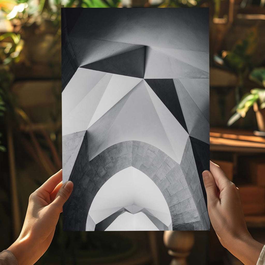 Faceted Concrete Arches Geometric Aluminum Print