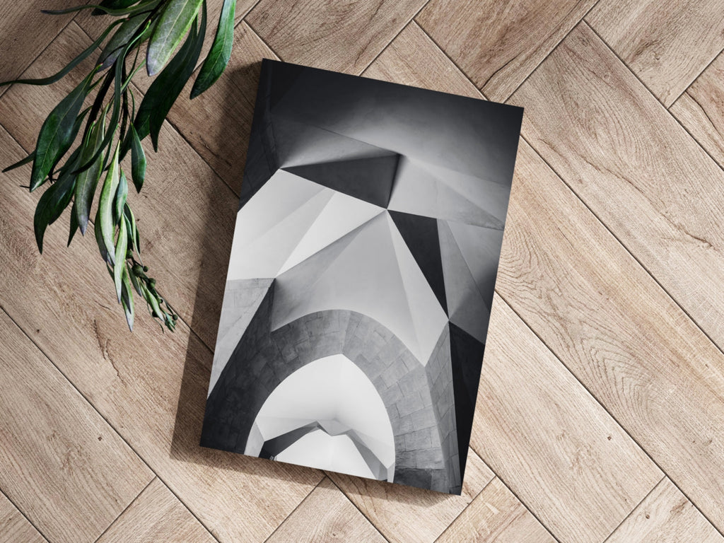 Faceted Concrete Arches Geometric Aluminum Print
