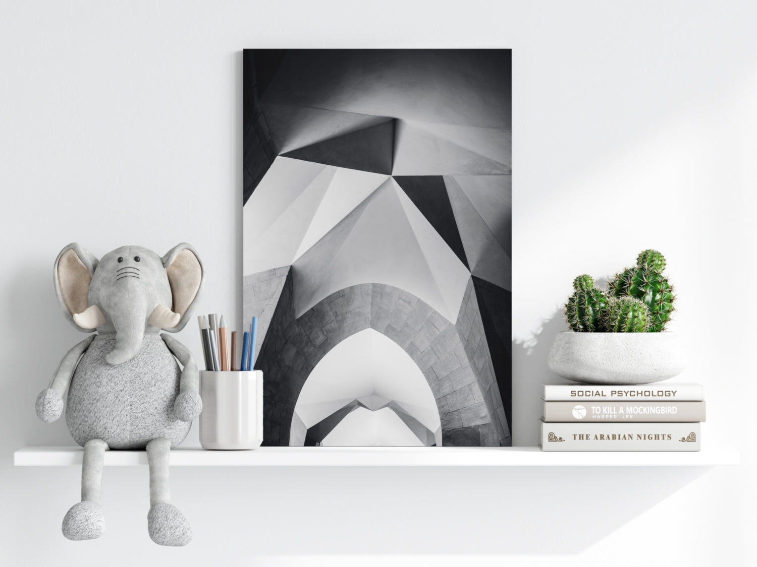 Faceted Concrete Arches Geometric Aluminum Print
