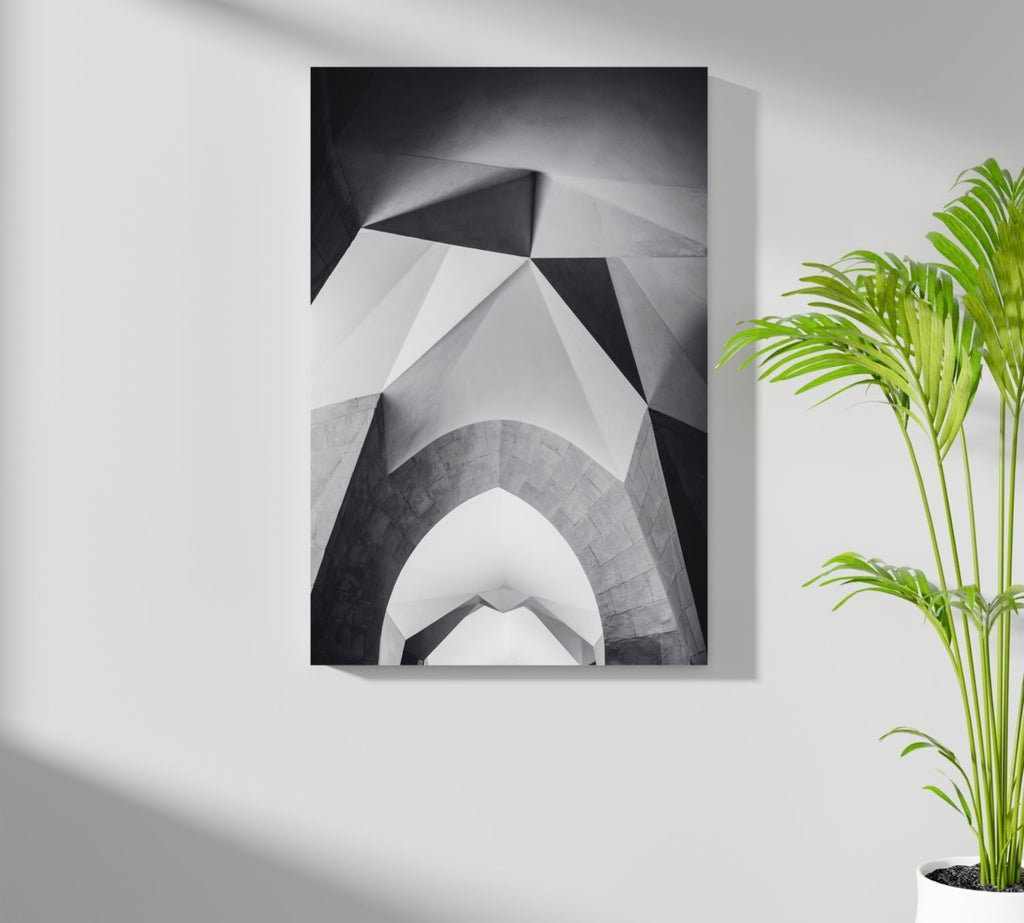 Faceted Concrete Arches Geometric Aluminum Print