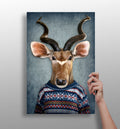 Antelope In Knit Sweater Portrait Aluminum Print