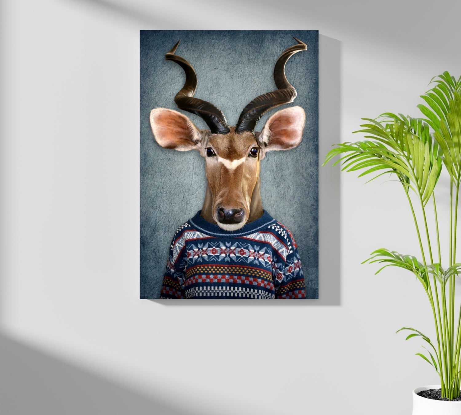 Antelope In Knit Sweater Portrait Aluminum Print
