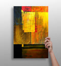 Warm Amber Blocks Abstract Aluminum Print