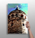 Painterly Blue Sky Galata Tower Aluminum Print