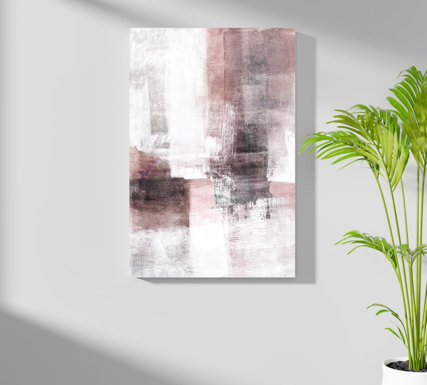 Blush Pink Gray Abstract Aluminum Print