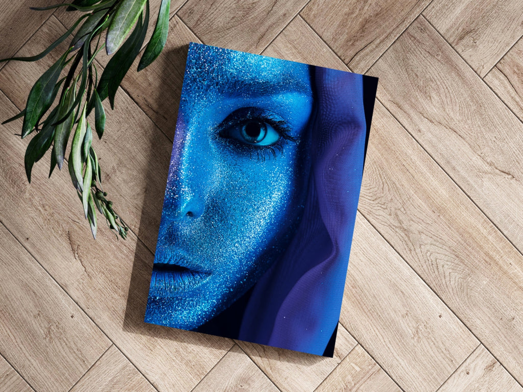 Cobalt Blue Glitter Veil Aluminum Print