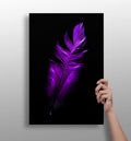 Vivid Violet Feather On Black Backdrop Aluminum Print