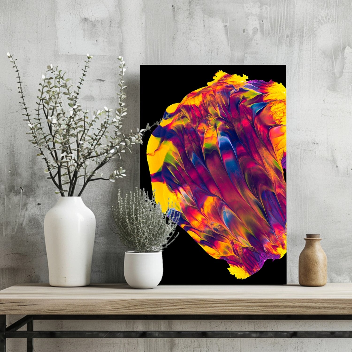 Iridescent Feather Burst Aluminum Print
