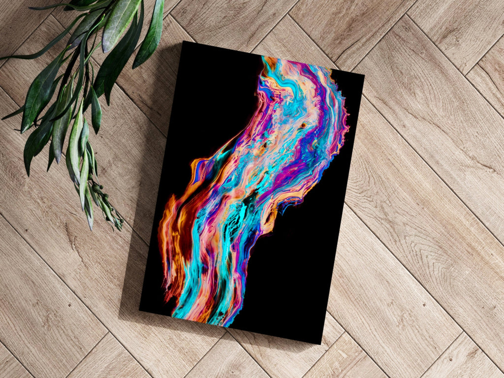Iridescent Paint Stream Aluminum Print
