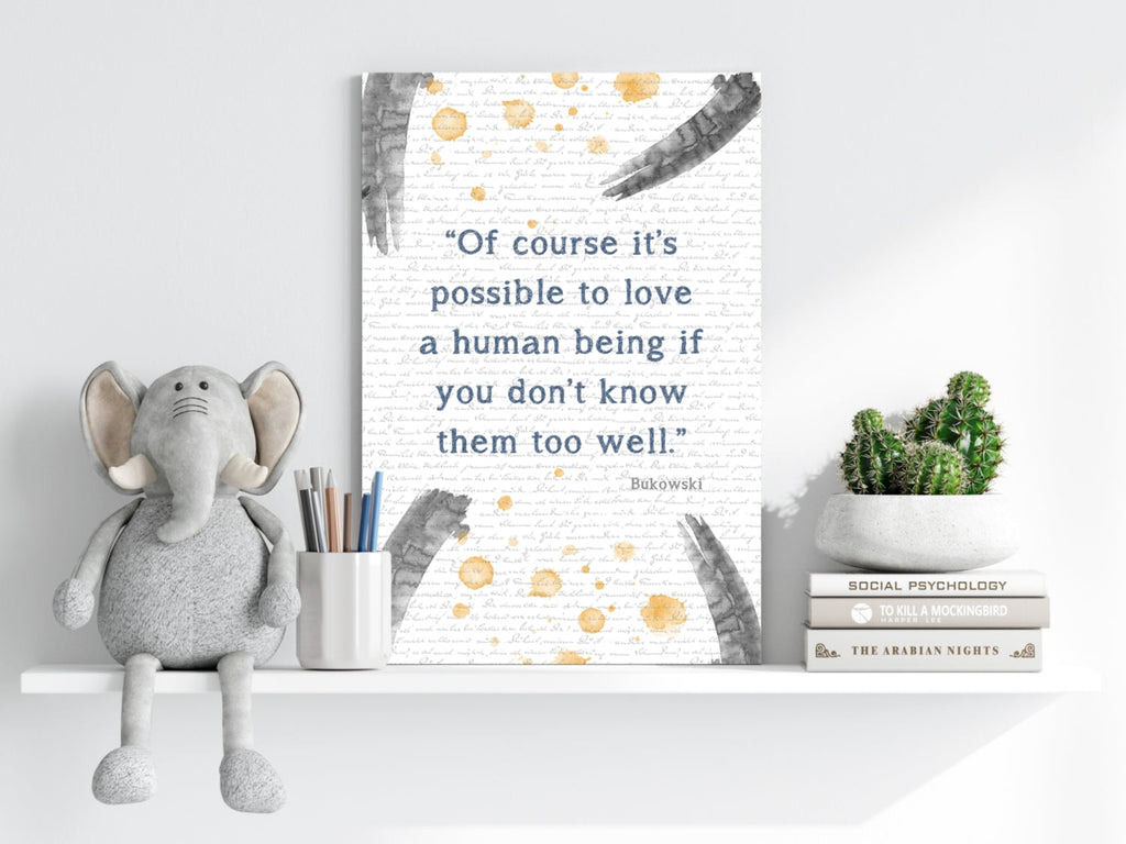 Navy Quote Gold Splash Handwriting Script Aluminum Print