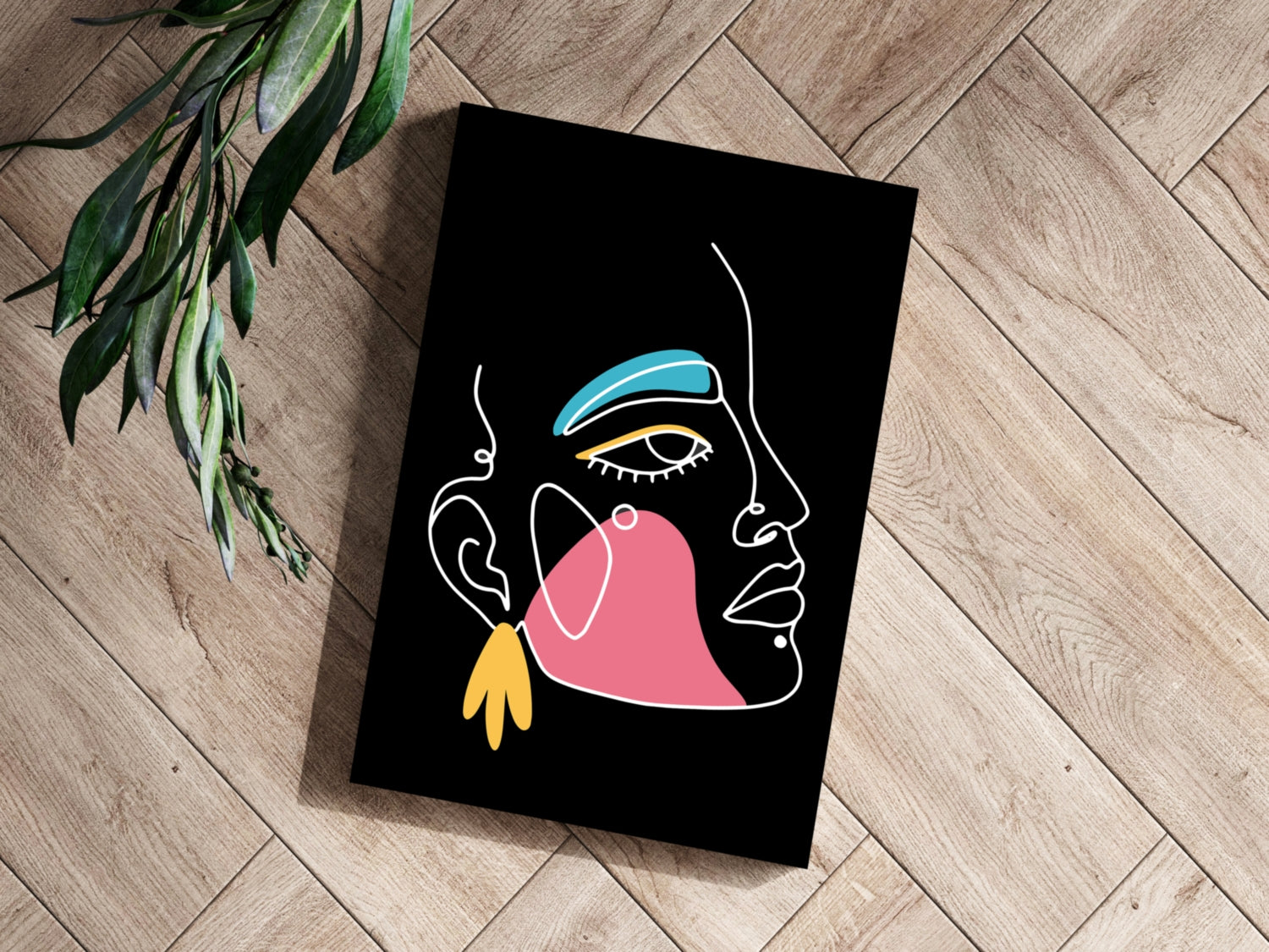 Pink Cheek Winking Profile Aluminum Print