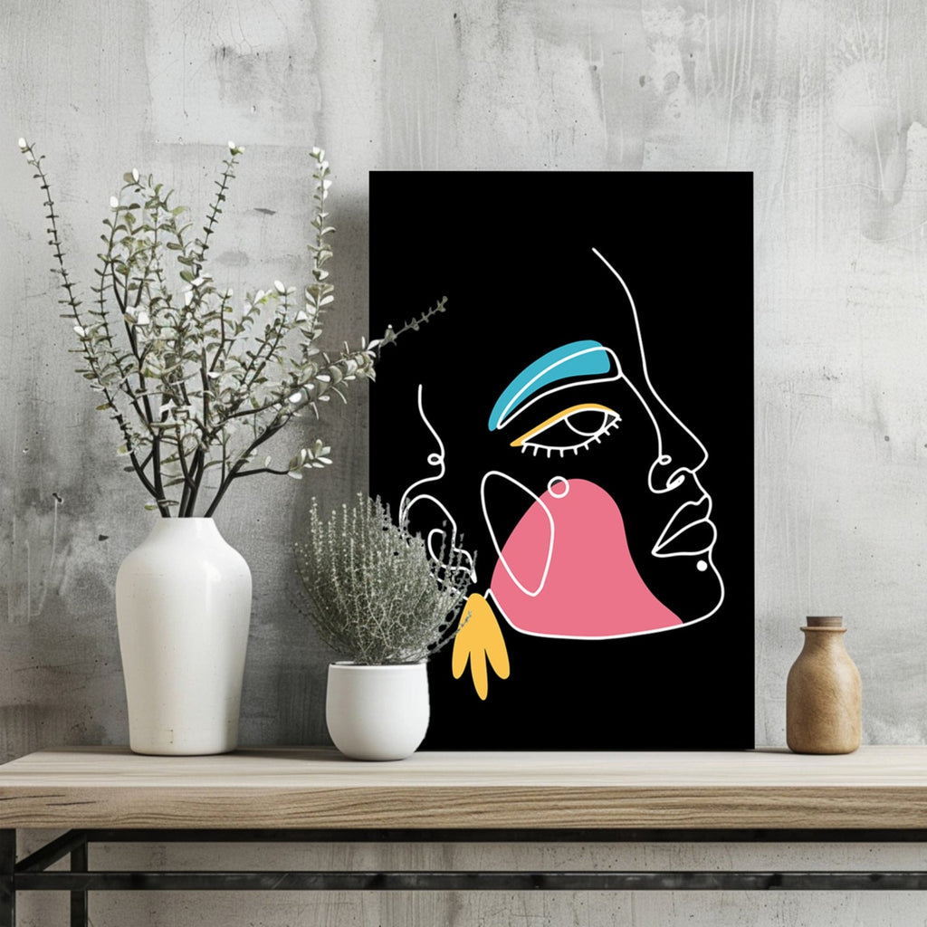 Pink Cheek Winking Profile Aluminum Print