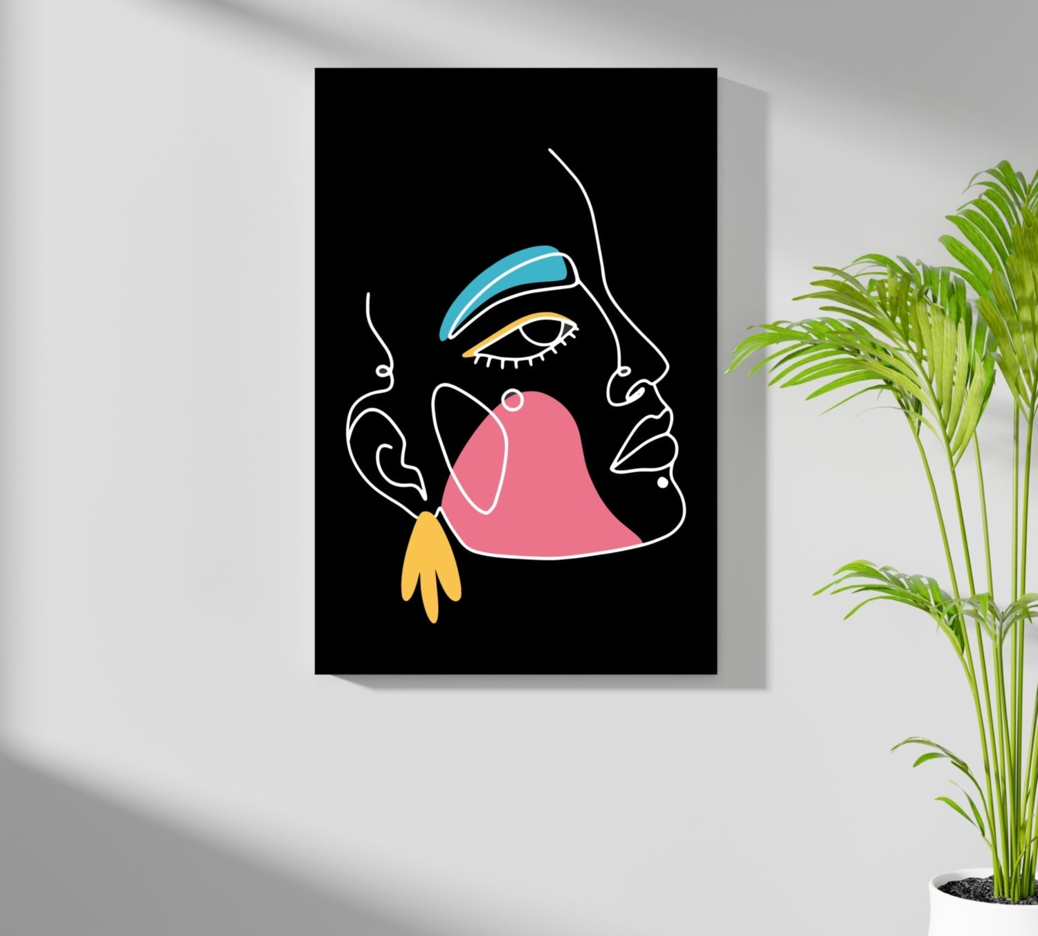 Pink Cheek Winking Profile Aluminum Print