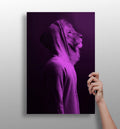 Purple Lion in Hoodie Aluminum Print