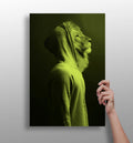 Lime Lion in Hoodie Aluminum Print