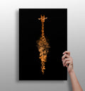 Orange Smoke Silhouette Giraffe Aluminum Print