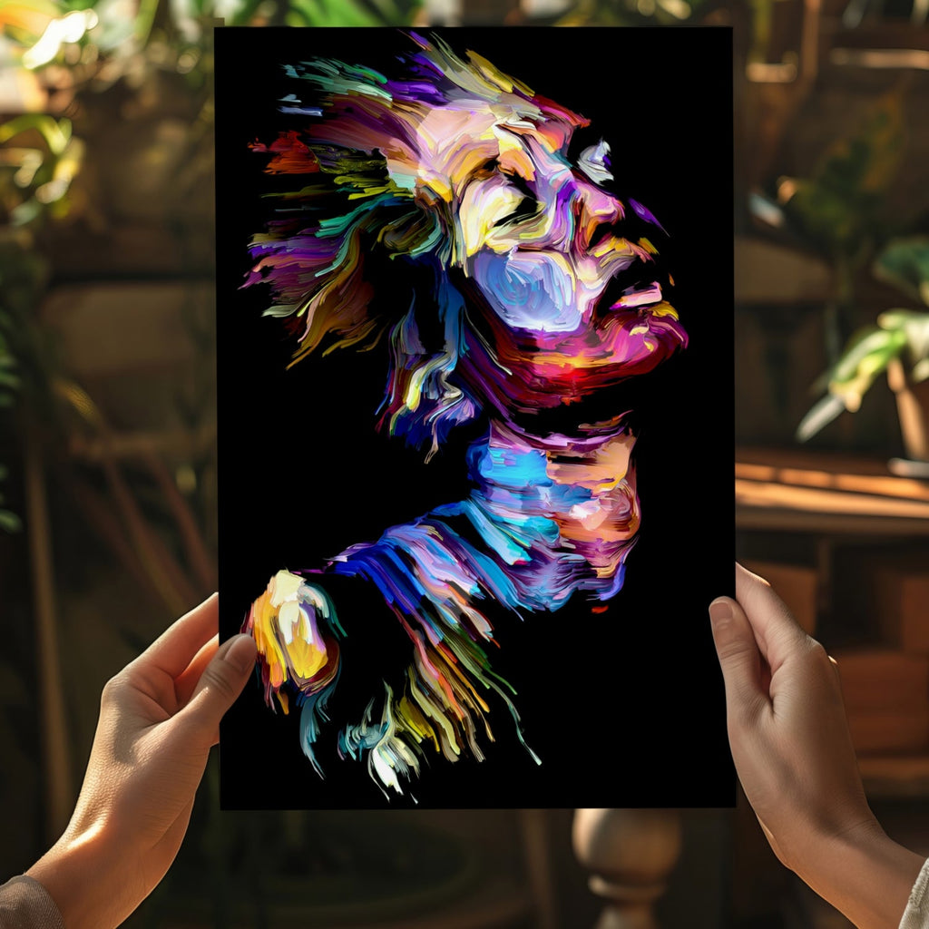 Vibrant Painted Face Aluminum Print