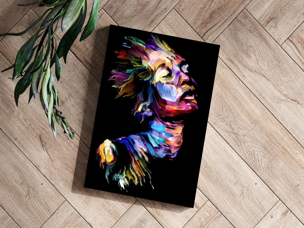 Vibrant Painted Face Aluminum Print