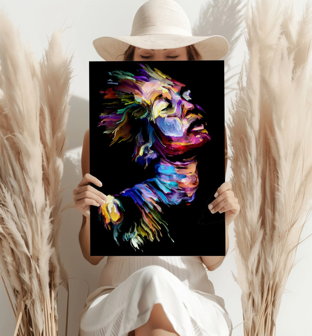 Vibrant Painted Face Aluminum Print