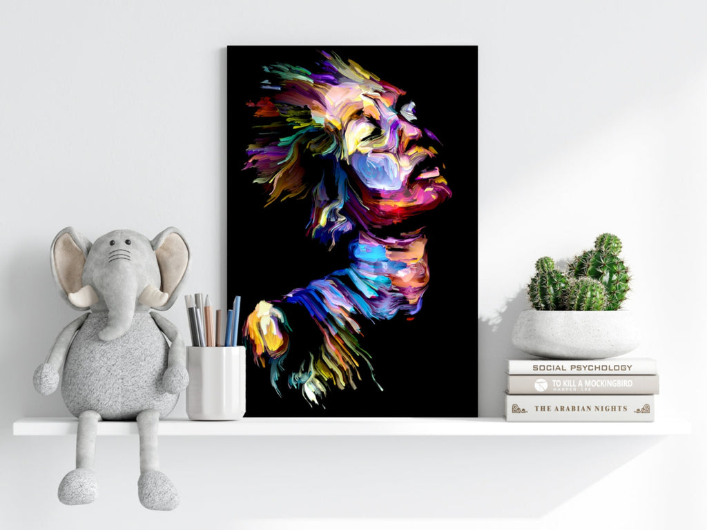 Vibrant Painted Face Aluminum Print