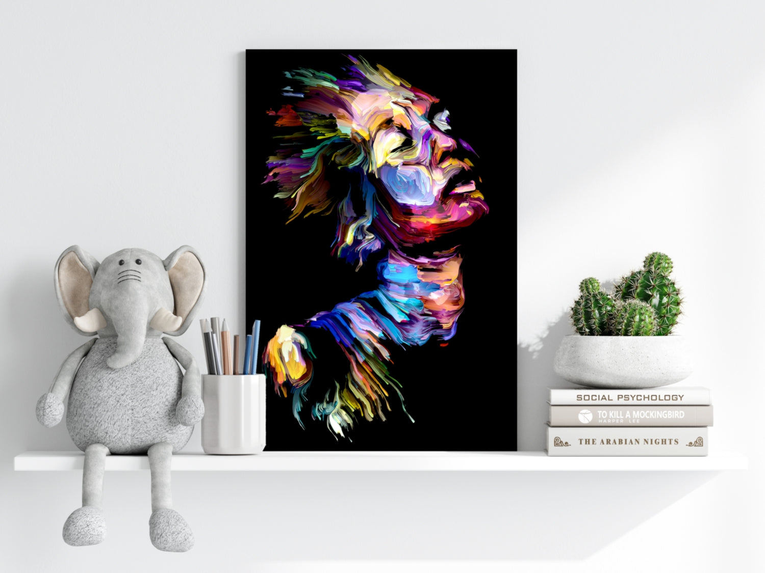 Vibrant Painted Face Aluminum Print