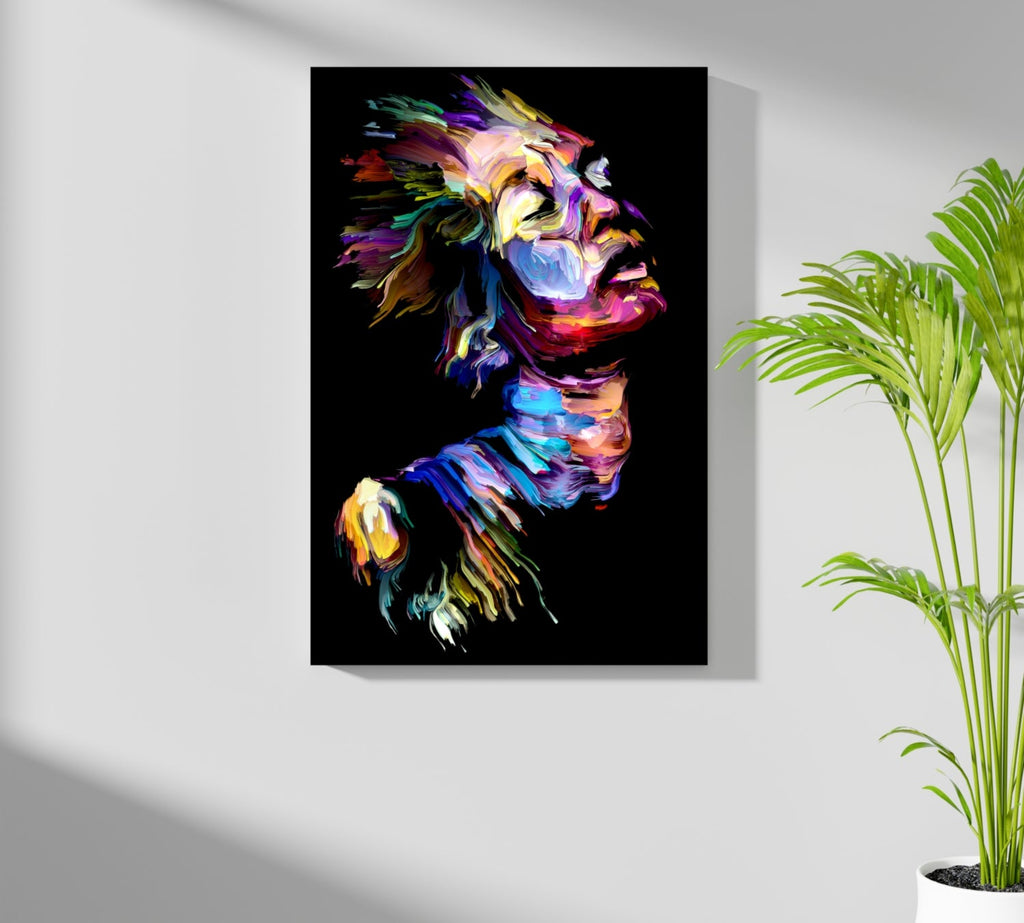 Vibrant Painted Face Aluminum Print
