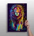 Neon Colorful Lion Aluminum Print