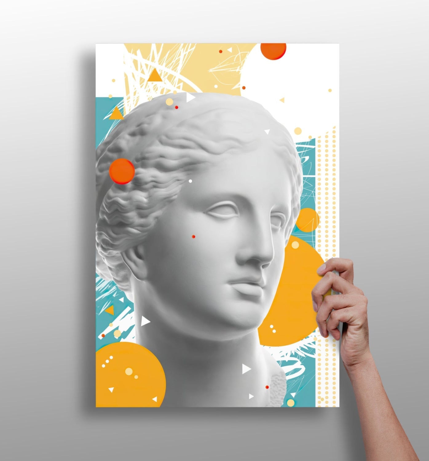 Marble Bust Memphis Collage Aluminum Print