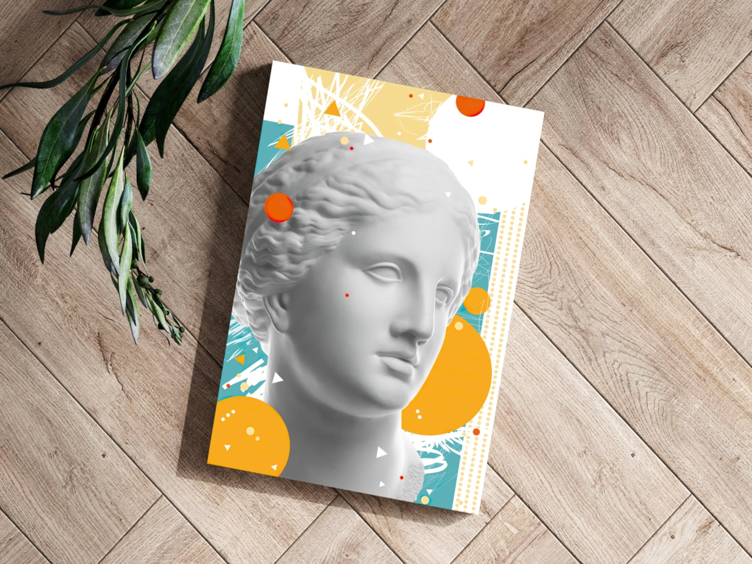 Marble Bust Memphis Collage Aluminum Print