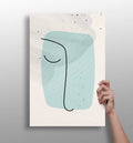 Mint Rounded Square Minimal Face Line Aluminum Print