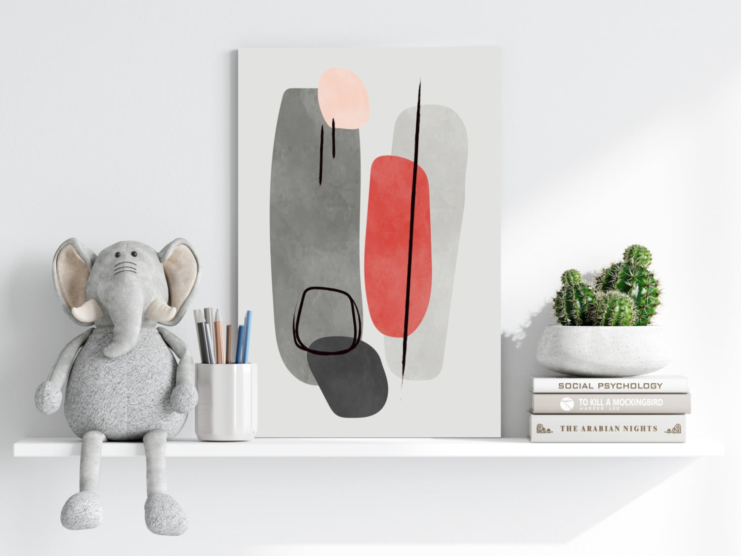 Coral Capsule Gray Pebble Aluminum Print