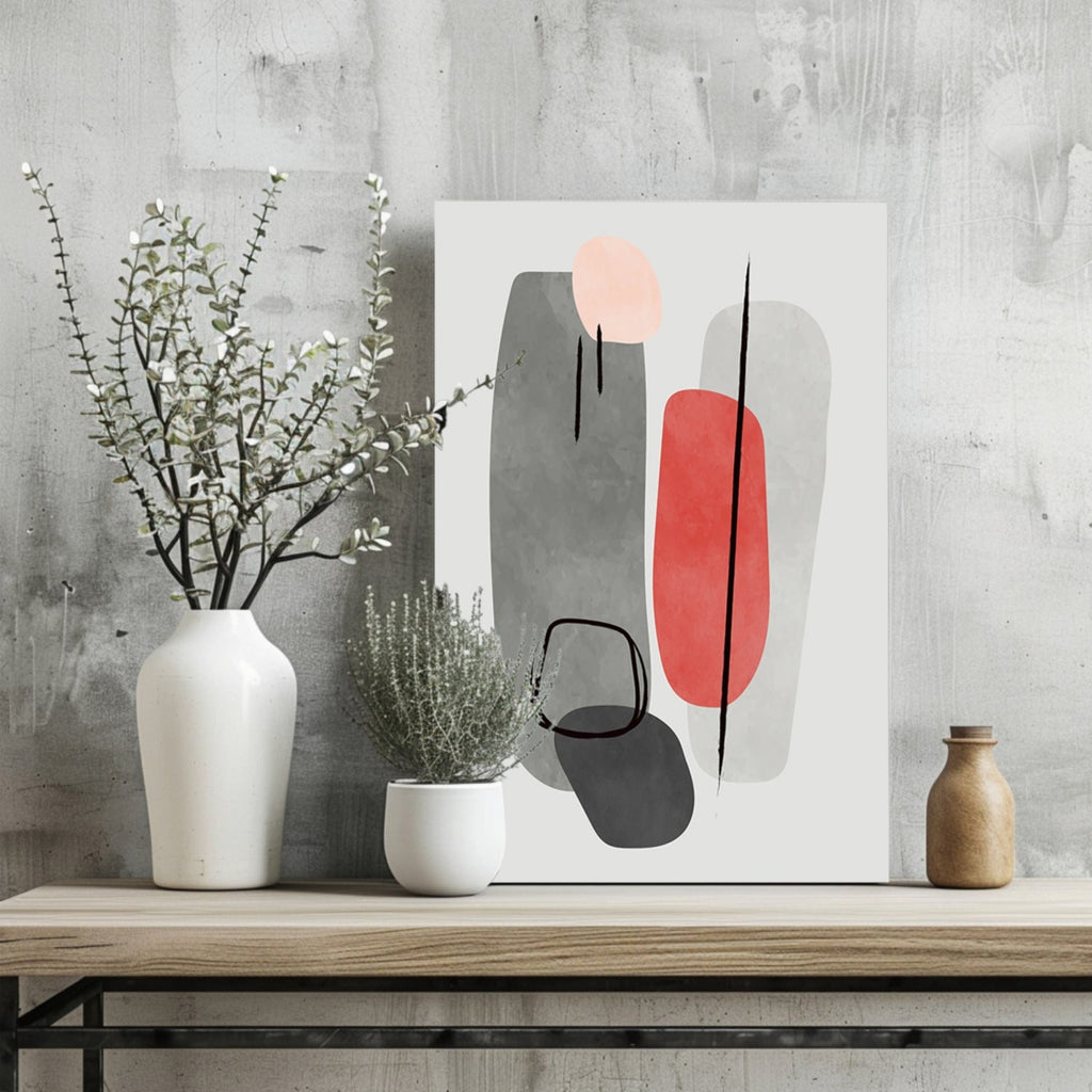 Coral Capsule Gray Pebble Aluminum Print