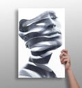 Ink Ribbon Sliced Face Portrait Aluminum Print