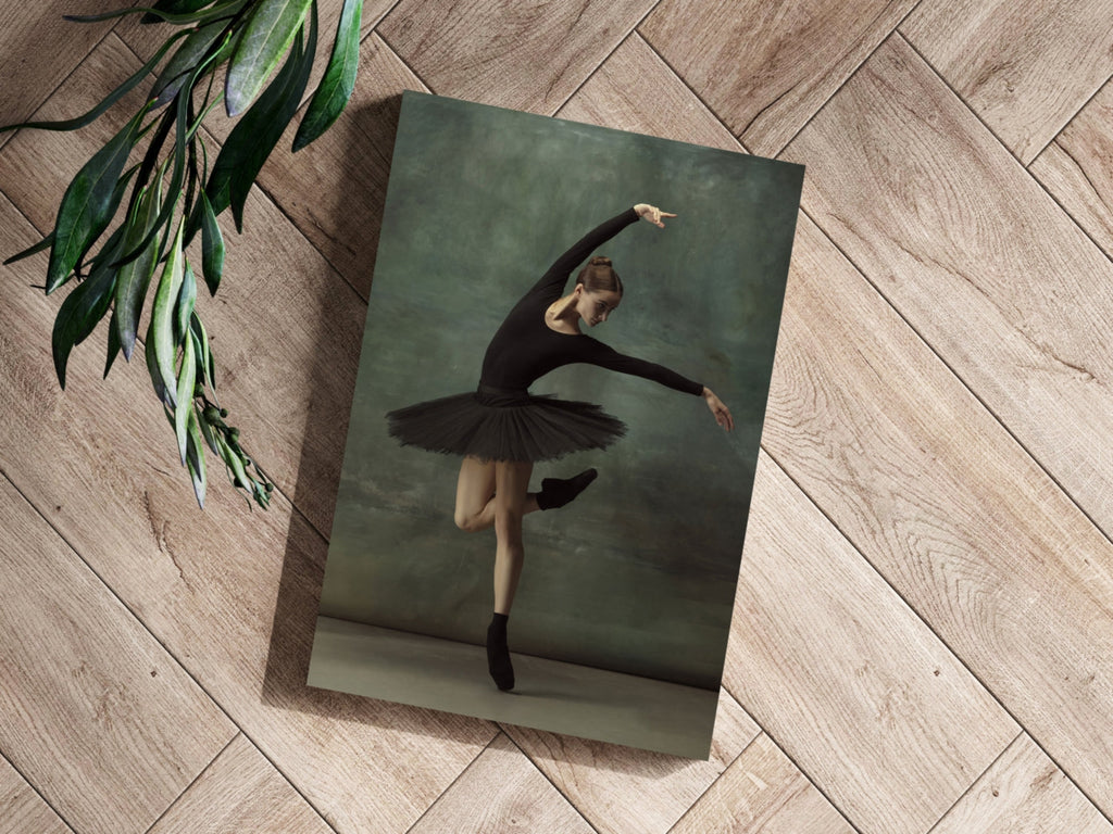 Black Tutu Ballerina Arched Arm Pose Aluminum Print