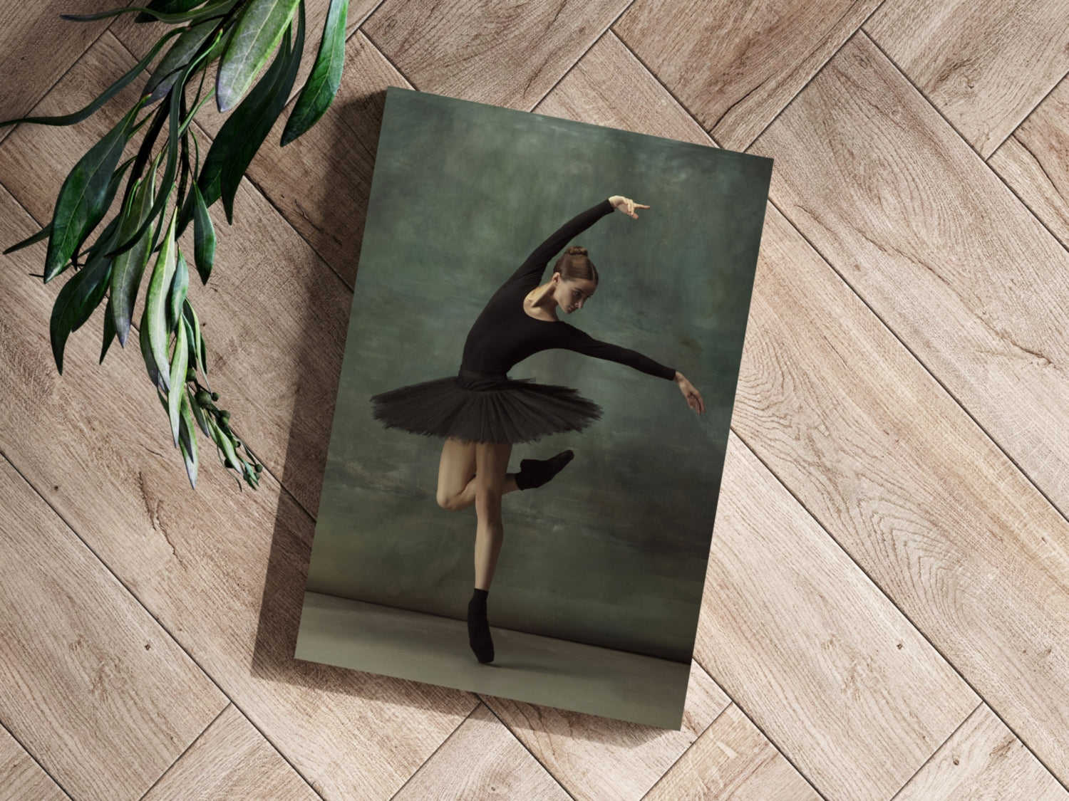 Black Tutu Ballerina Arched Arm Pose Aluminum Print