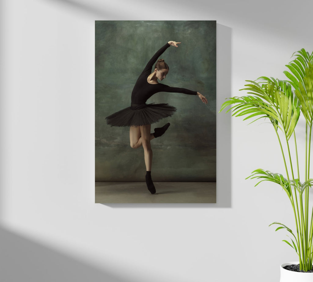 Black Tutu Ballerina Arched Arm Pose Aluminum Print