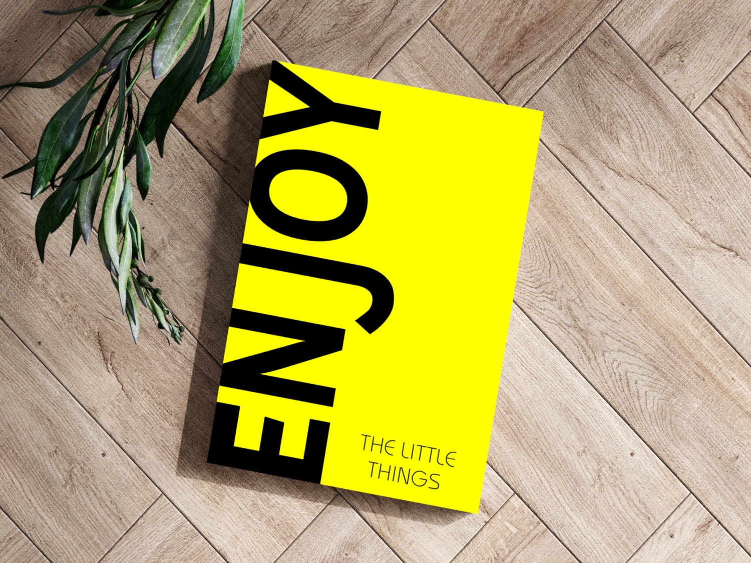Neon Yellow Enjoy Slogan Aluminum Print