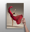 Red Dress Ballerina Pointe Aluminum Print