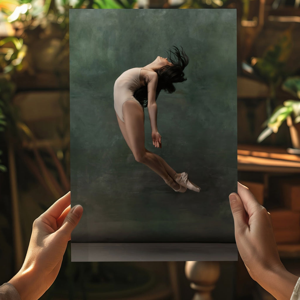 Arched Leap Ballet Dancer Aluminum Print
