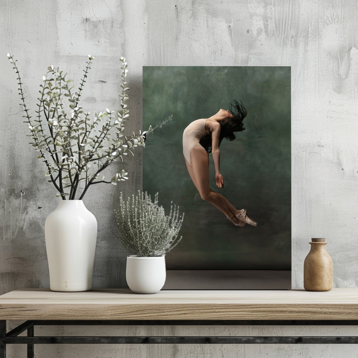 Arched Leap Ballet Dancer Aluminum Print
