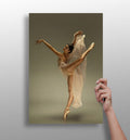 Golden Arabesque Ballerina Aluminum Print