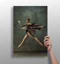 Leaping Dancer Brown Fabric Aluminum Print