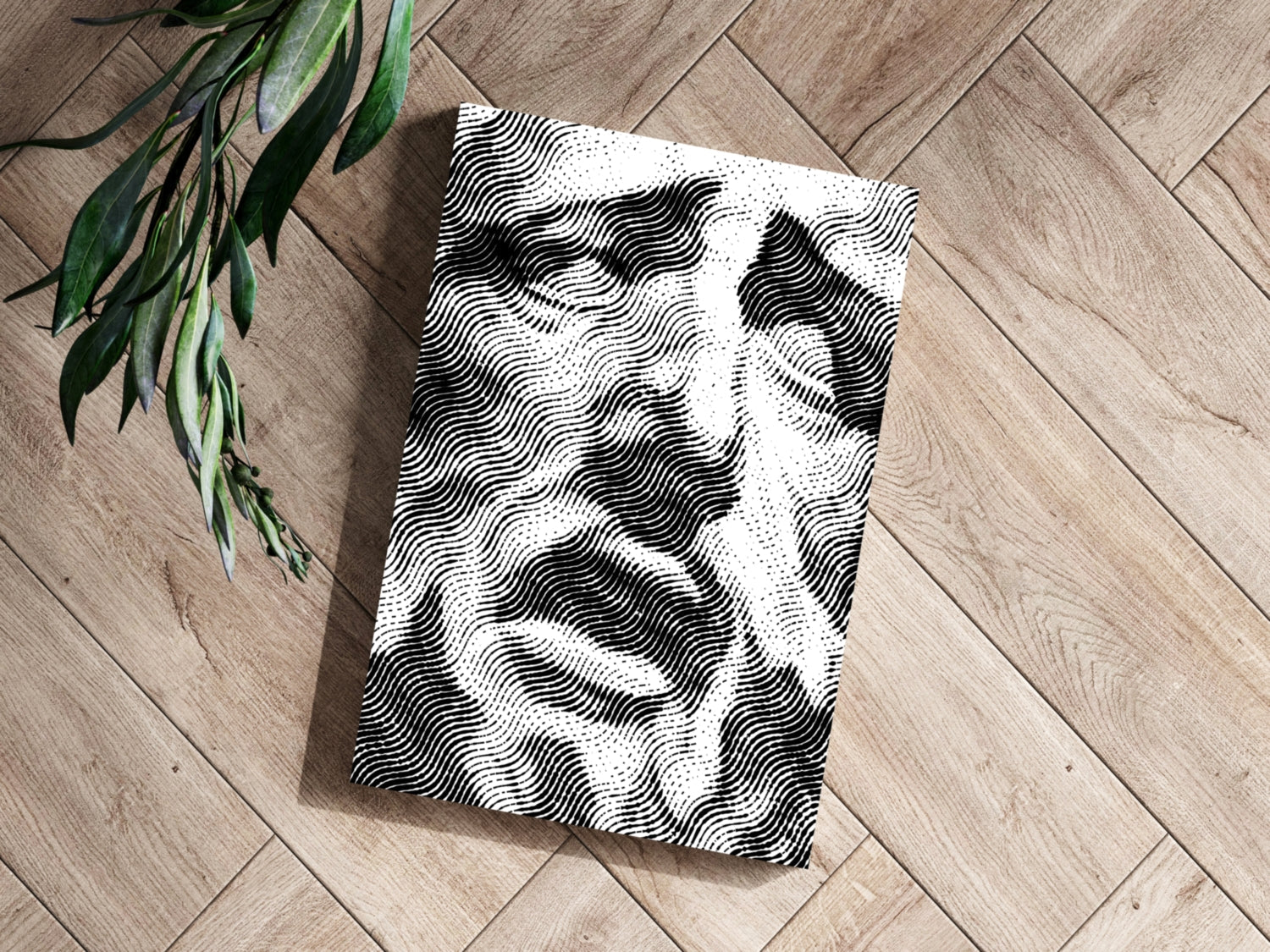 Wavy Line Halftone Face Aluminum Print
