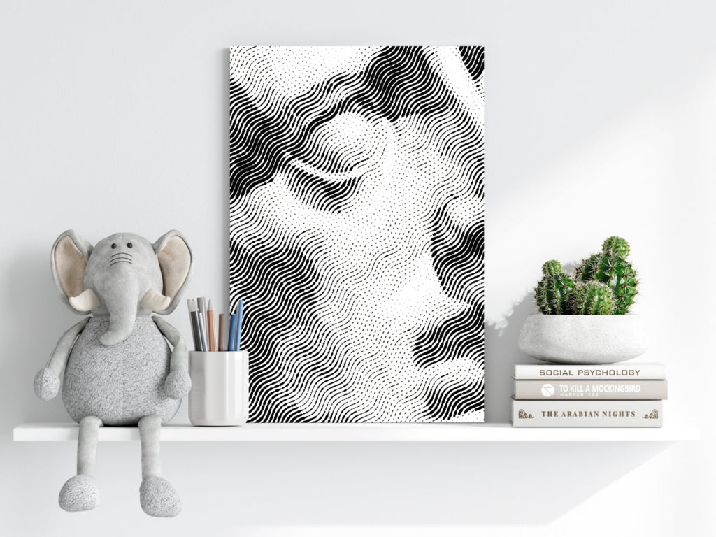Wavy Line Abstract Torso Aluminum Print