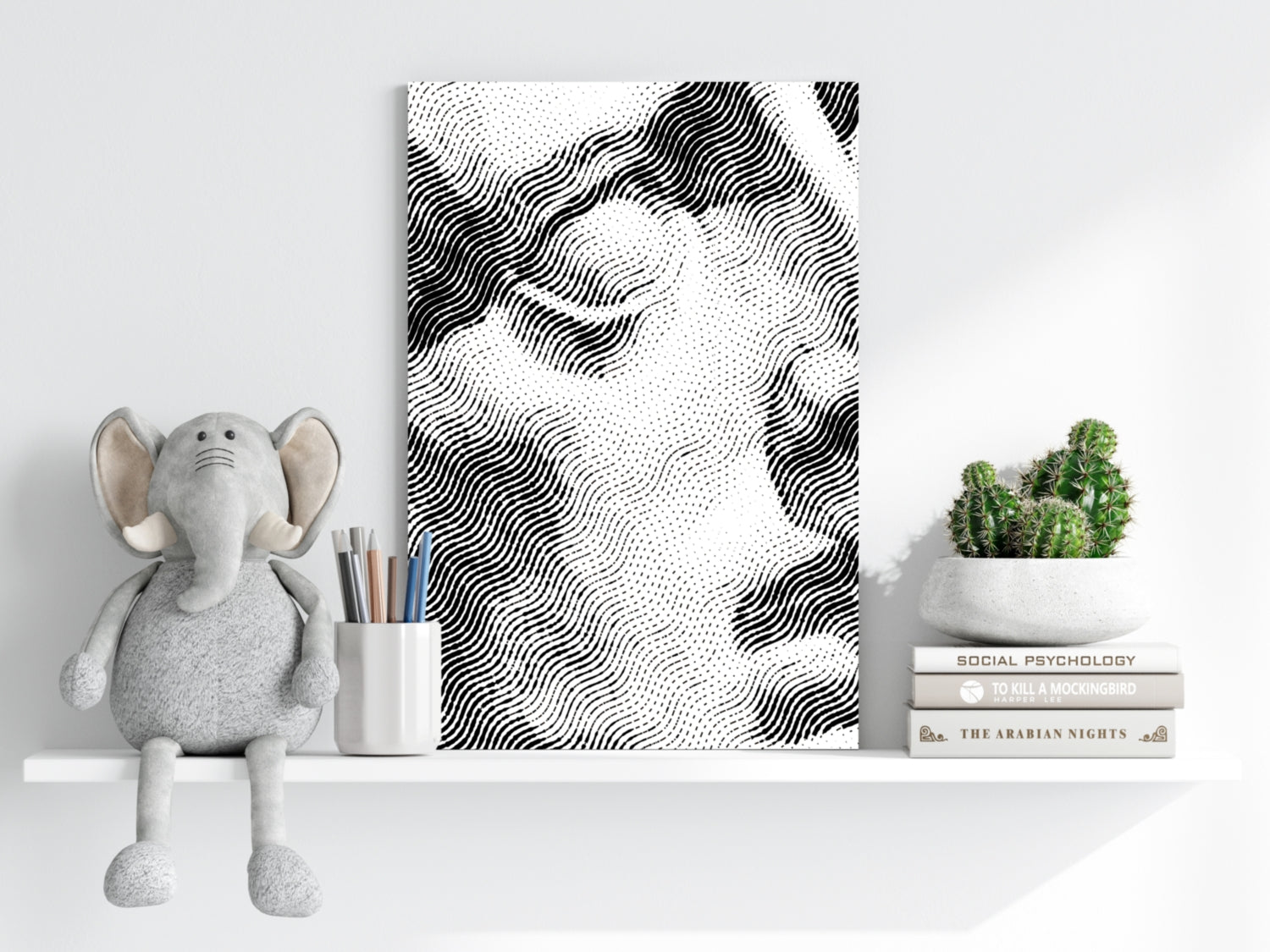 Wavy Line Abstract Torso Aluminum Print