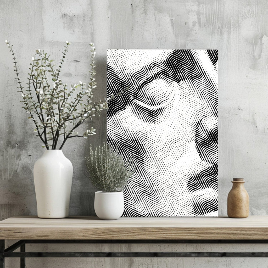 Wavy Line Abstract Torso Aluminum Print