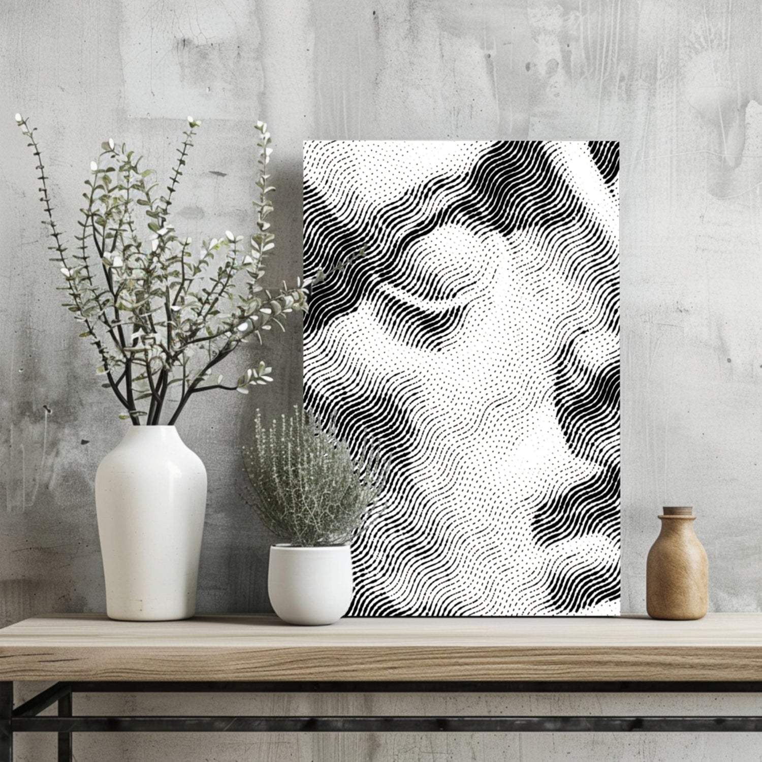 Wavy Line Abstract Torso Aluminum Print